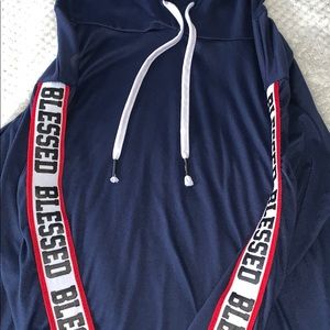 Navy blue long sleeve fitted shirt